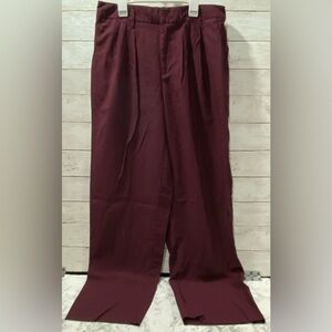A New Day Women's High Rise Wide Leg Straight Pants Burgundy Size 8